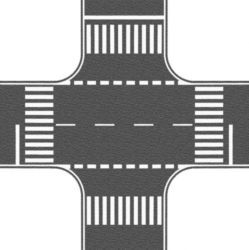 NOCH 60712 H0 Strassenfolie Kreuzung Asphalt