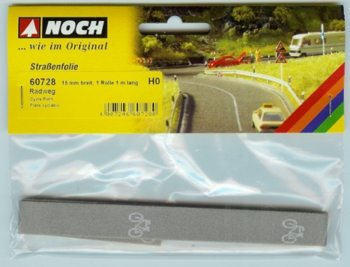 Preview: NOCH 60728 H0 Strassenfolie Radweg