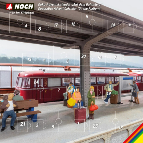 Preview: NOCH 65593 H0 H0 Deko-Adventskalender »Auf dem Bahnsteig«