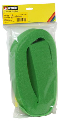 NOCH 99358 H0 Auffahrt ohne Böschung 1-gleisig 115cm, 8% - GRÜN