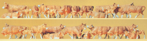 Preiser 14409 H0 Kühe braun, 30 Stück