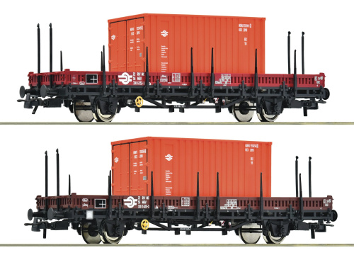 ROCO 66600076 H0 2-tlg. Set: Schwenkrungenwagen, MAV