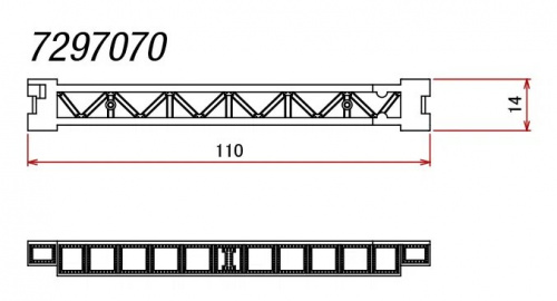 Rokuhan R070 (Noch 97070) Z Vollwandbrücke (dunkelrot) 110 mm