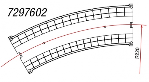 Rokuhan S012 (NOCH 97602) Z Viadukt, 1-gleisig, gebogen R220-30°