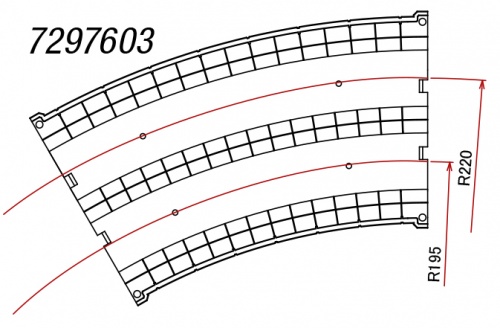 Rokuhan S013 (NOCH 97603) Z Viadukt, 2-gleisig, gebogen R195/220-30°