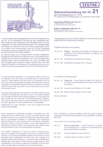 Seuthe Dampfgenerator Nr. 21 (inkl. Destillat)