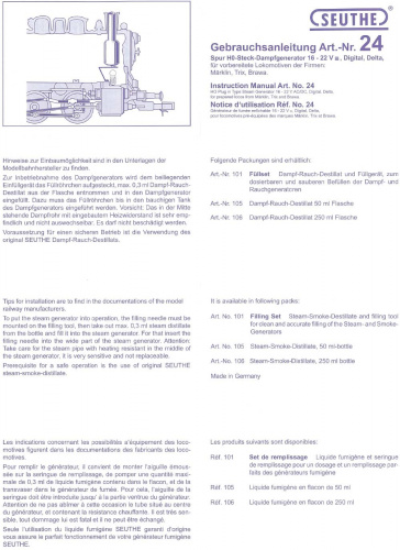 Preview: Seuthe Dampfgenerator Nr. 24 (inkl. Destillat)