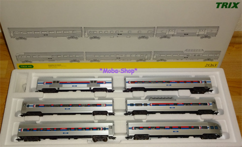 Trix 21263 H0 6-tlg. Streamliner-Wagenset »Amtrak«