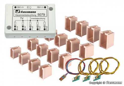 Viessmann 5079 Hausinnenbeleuchtung LED mit TV-Simulation