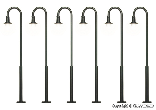 Viessmann 61406 H0 6 Bogenleuchten, schwarz, LED
