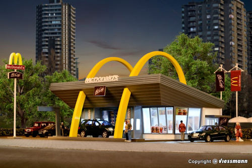 Preview: Vollmer 43634 H0 McDonald´s Schnellrestaurant mit McDrive