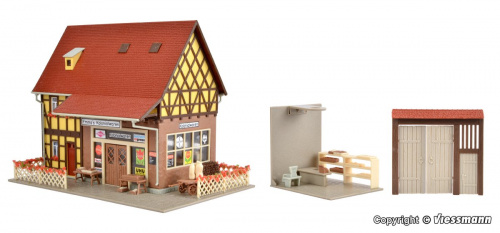 Preview: Vollmer 43688 H0 Tante-Emma-Laden mit LED-Beleuchtung