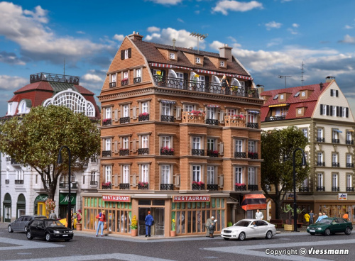 Vollmer 43781 H0 Restaurant mit Inneneinrichtung & Beleuchtung