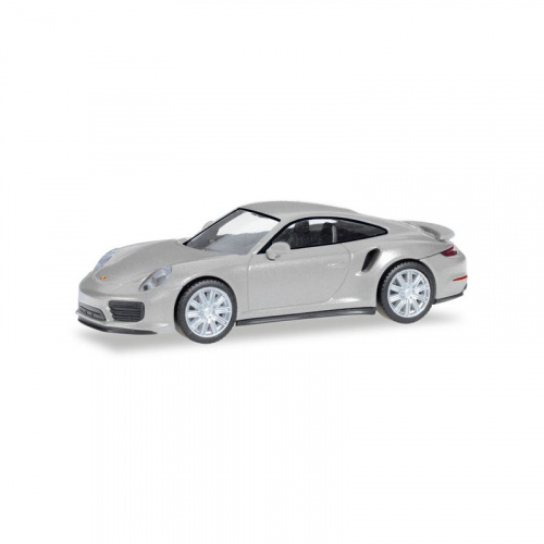 Herpa 038614-002 Porsche 911 Turbo, rhodiumsilbermetallic