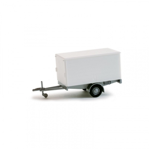 Herpa 052221-002 PKW-Kastenanhänger, grauweiss