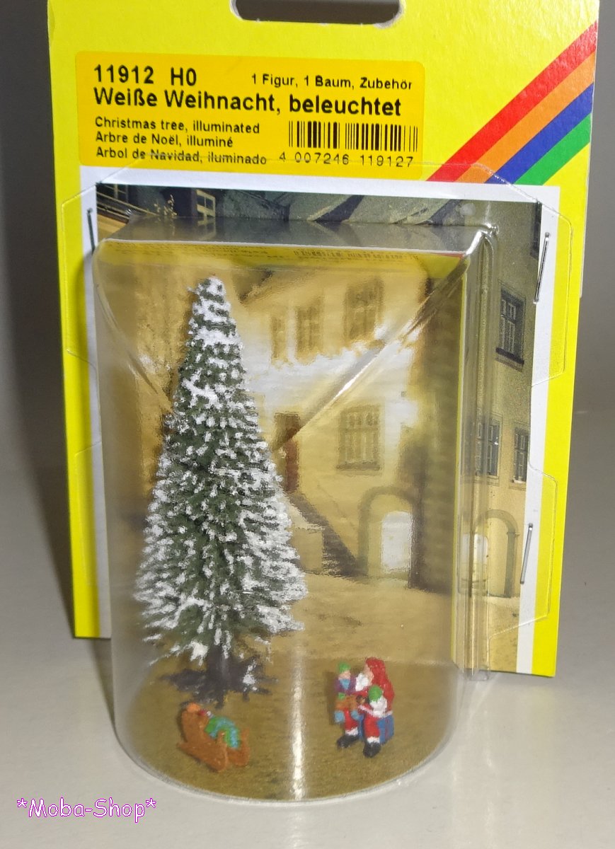 NOCH 11912 H0 Beleuchteter Weihnachtsbaum, weiß