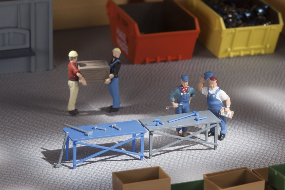 Auhagen 41643 H0 Werkbänke blau/grau (je 3 Stück)