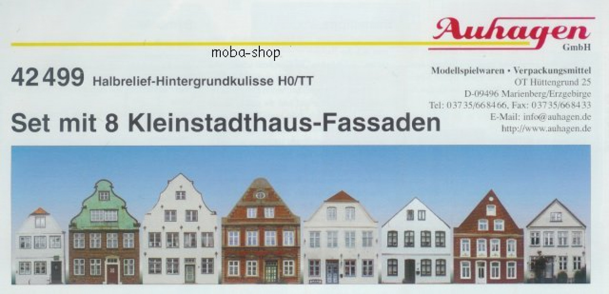 Auhagen 42499 Hintergrundkulisse 8 Kleinstadthaus-Fassaden