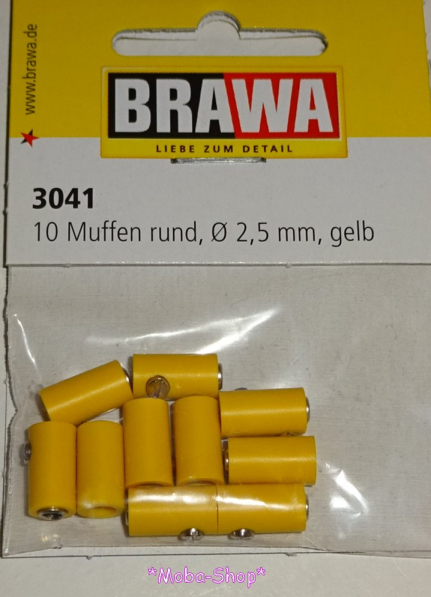 Brawa 3041 Muffen rund, gelb (10 Stück)