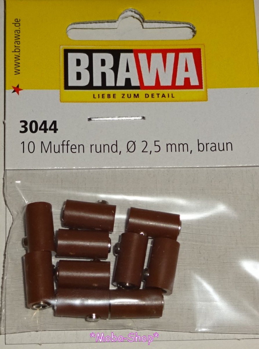 Brawa 3044 Muffen rund, braun (10 Stück)