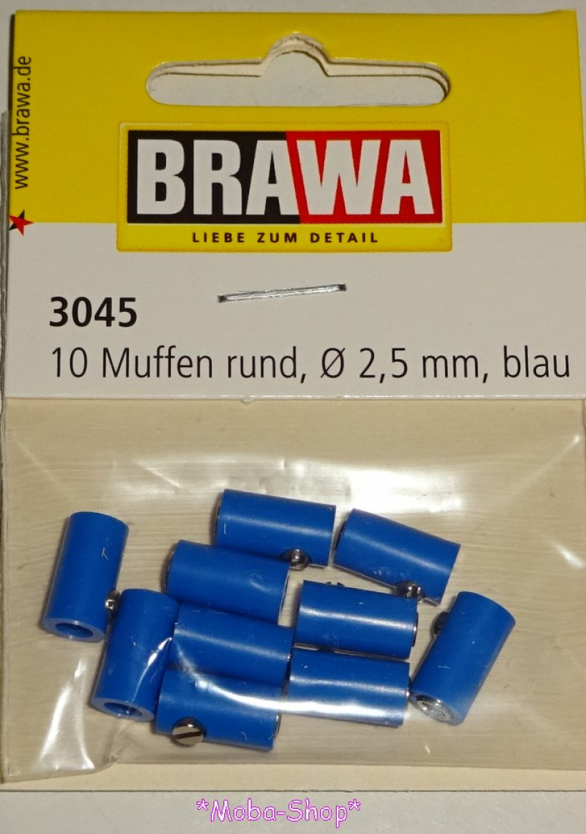 Brawa 3045 Muffen rund, blau (10 Stück)