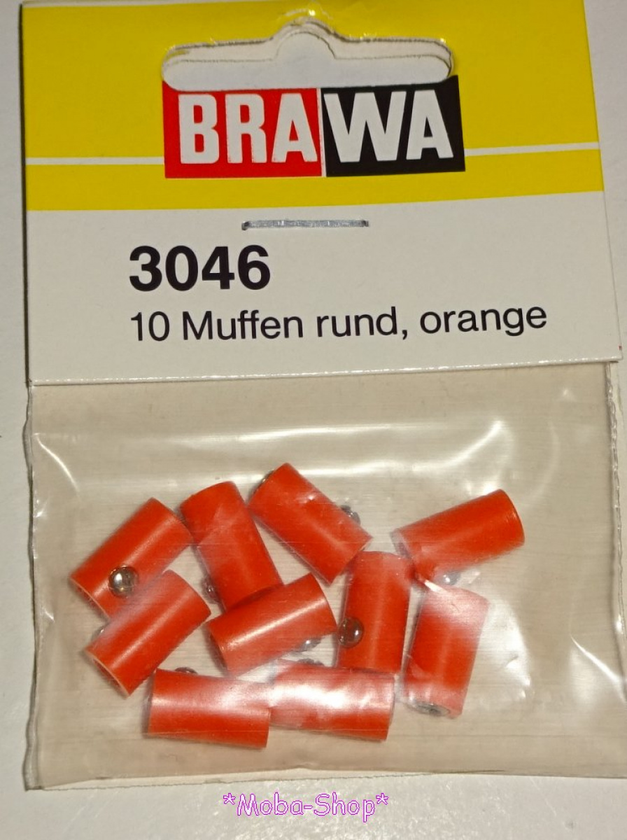 Brawa 3046 Muffen rund, orange (10 Stück)