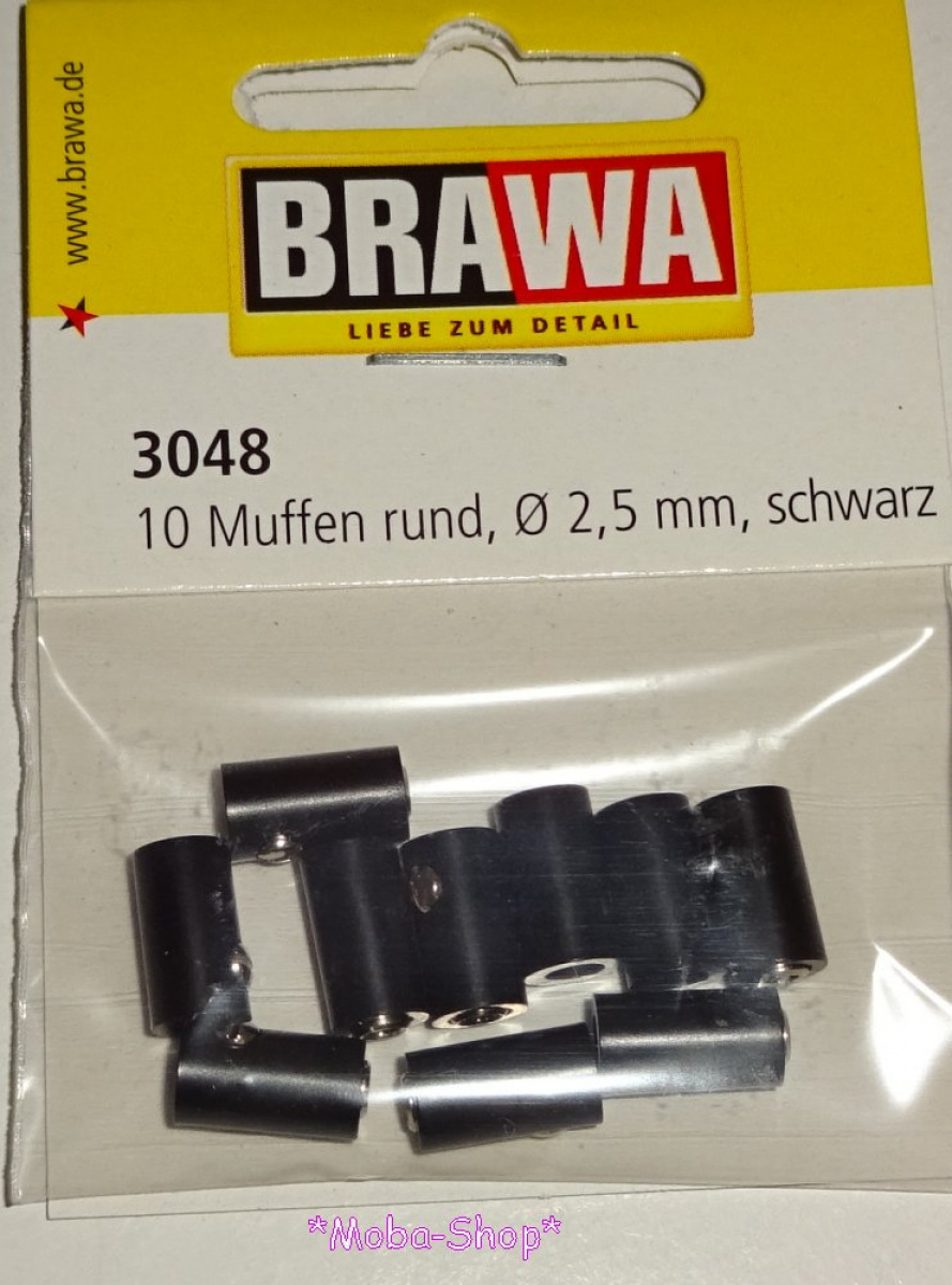 Brawa 3048 Muffen rund, schwarz (10 Stück)
