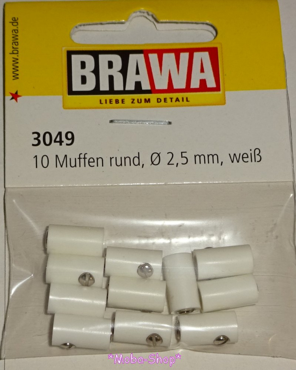 Brawa 3049 Muffen rund, weiß (10 Stück)