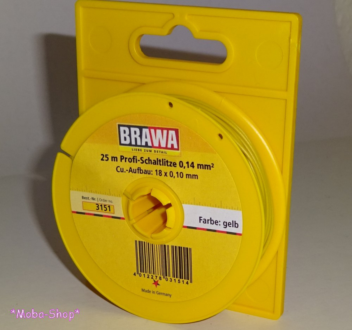 Brawa 3151 Schaltlitze 0,14mm² 25m, gelb