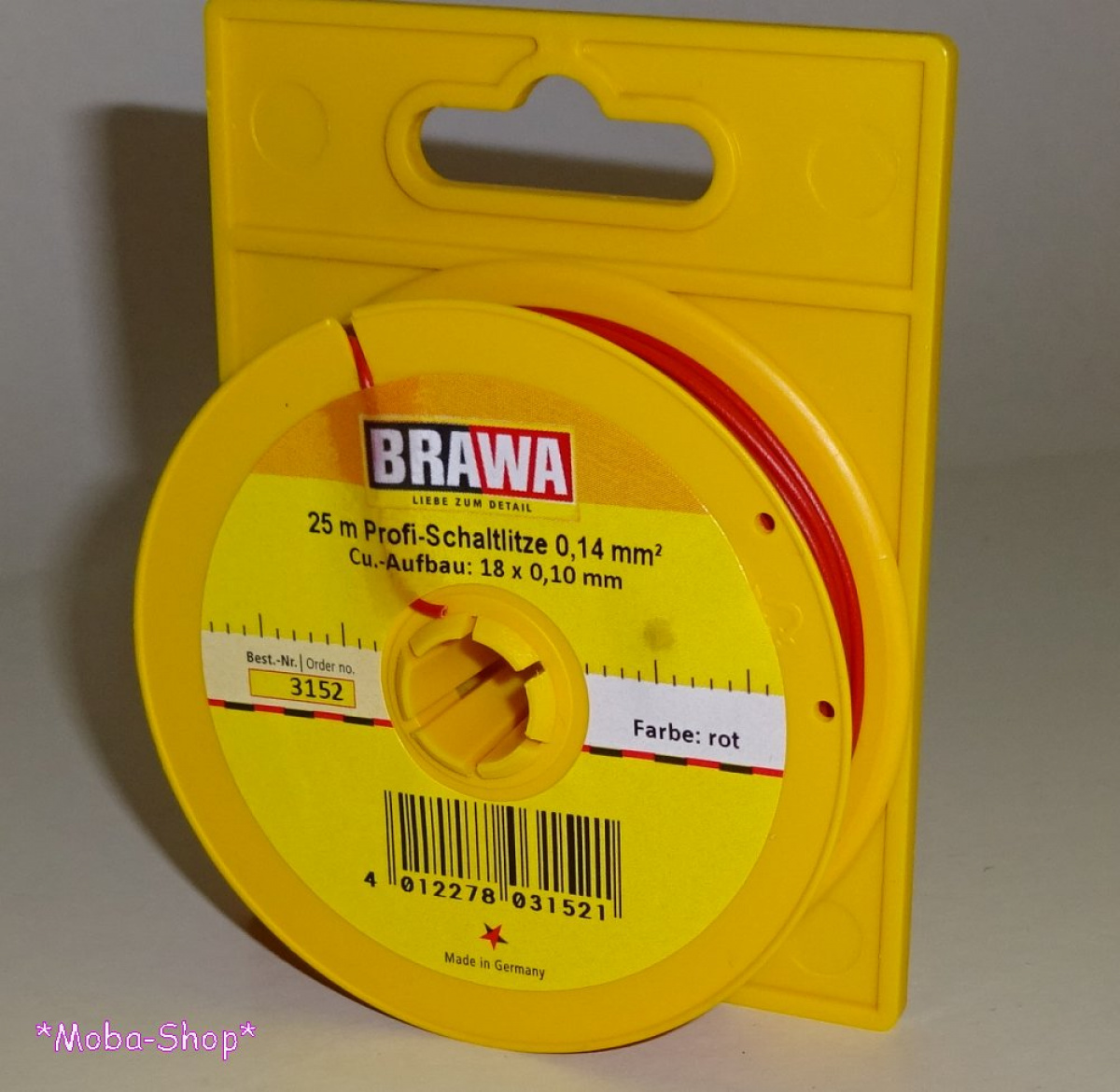 Brawa 3152 Schaltlitze 0,14mm² 25m, rot