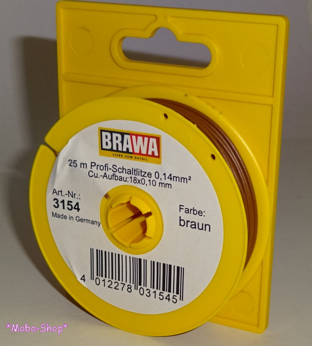 Brawa 3154 Schaltlitze 0,14mm² 25m, braun
