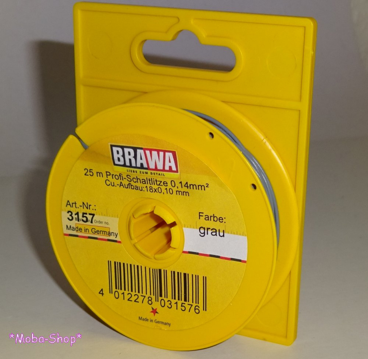 Brawa 3157 Schaltlitze 0,14mm² 25m, grau