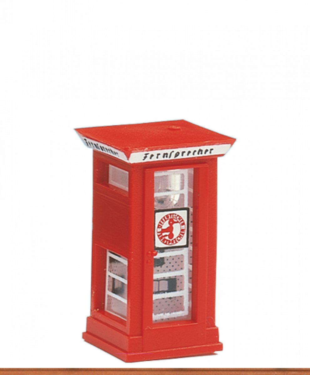 Brawa 4568 N Telefonzelle FH 32 rot, beleuchtet, Ep. II