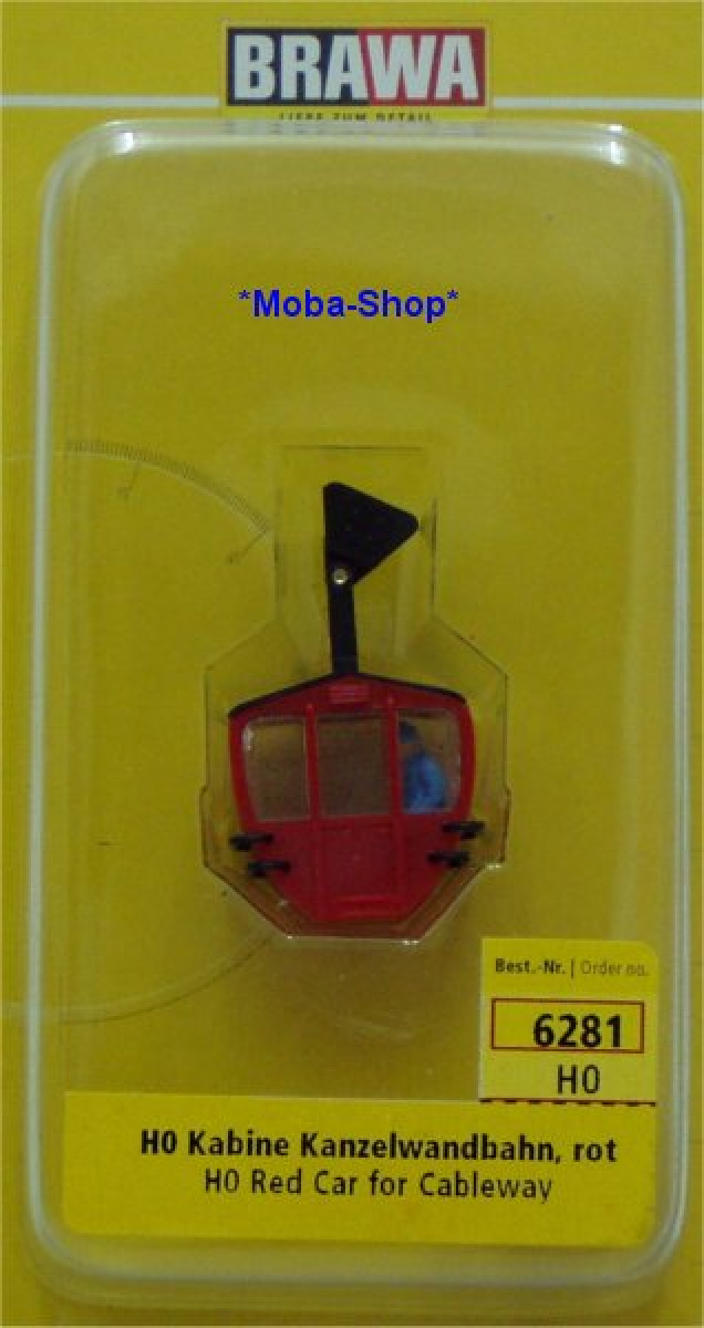Brawa 6281 Seilbahn Kabinen einzeln, rot