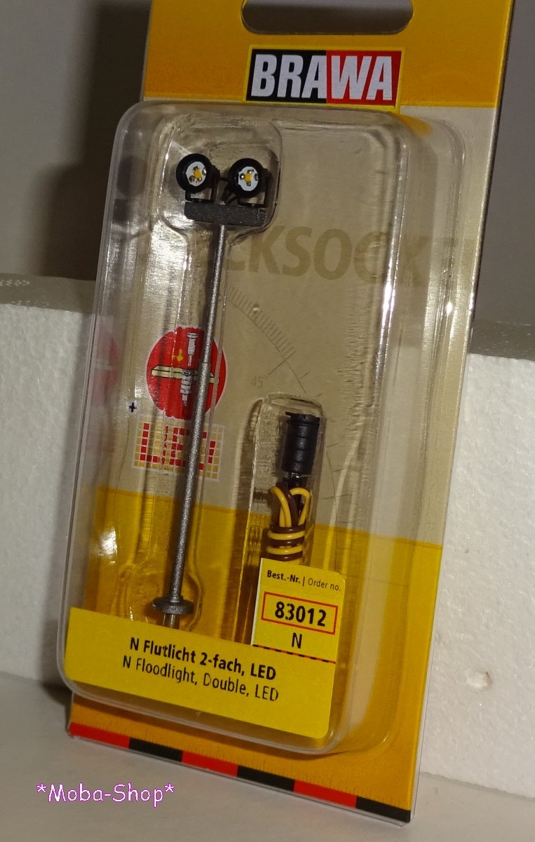 Brawa 83012 N Flutlicht 2-fach, Stecksockel, LED