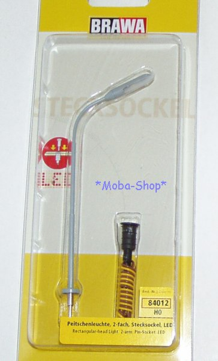 Brawa 84012 H0 Peitschenleuchte, Stecksockel mit LED