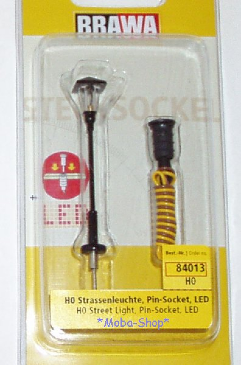 Brawa 84013 H0 Straßenleuchte, Stecksockel mit LED