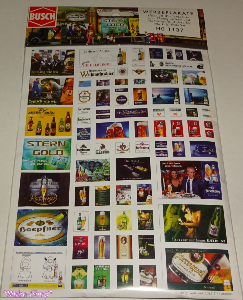 Busch 1137 H0 Werbeplakate Brauerei