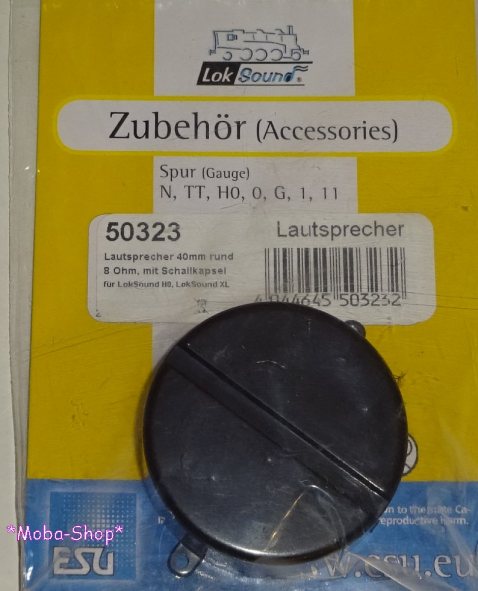 ESU 50323 Lautsprecher 8 Ohm, rund 40mm mit Kapsel für XL