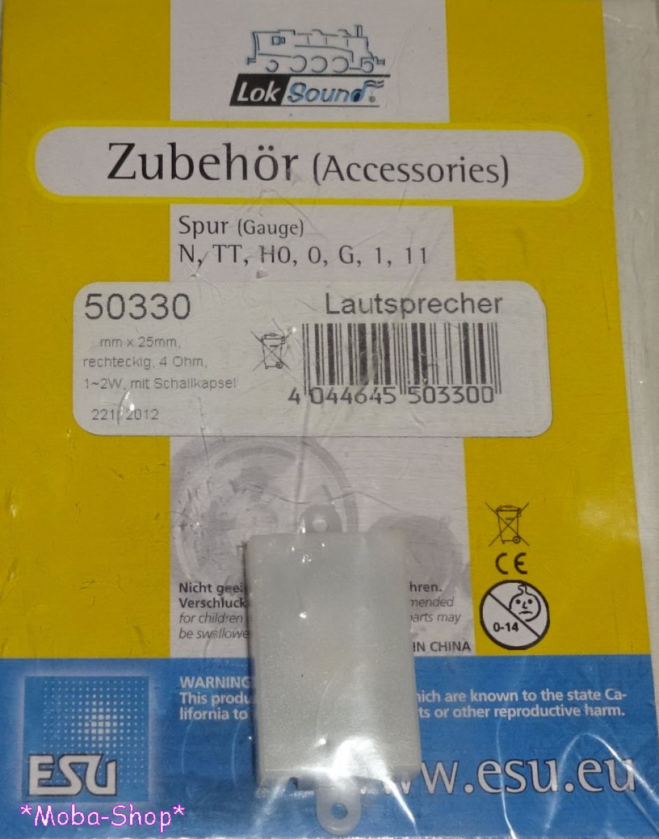 ESU 50330 Lautsprecher 4 Ohm, rechteckig, 16x25 mm