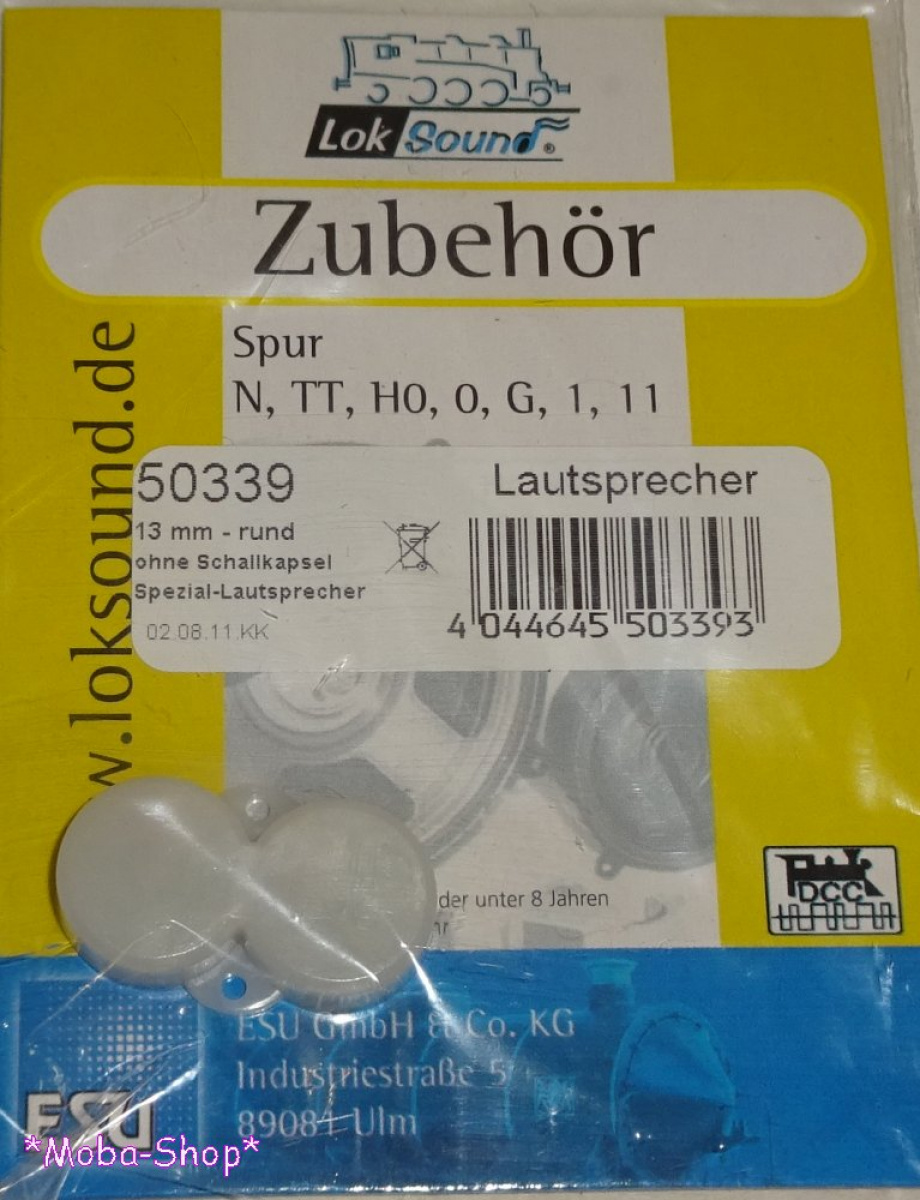 ESU 50339 Lautsprecher 100 Ohm, rund, 2*13 mm