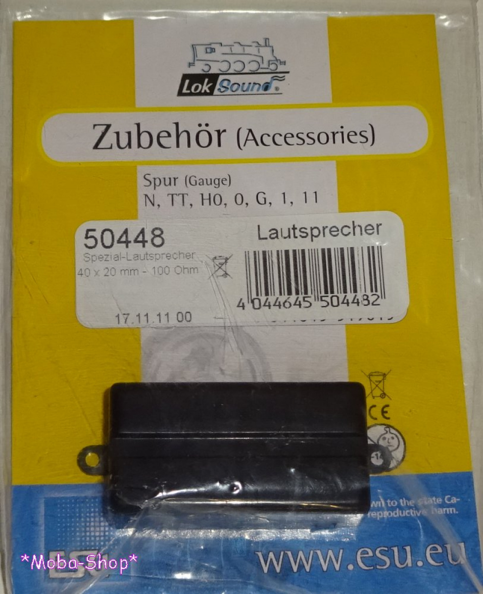 ESU 50448 Lautsprecher 100 Ohm, rechteckig, 20x40 mm