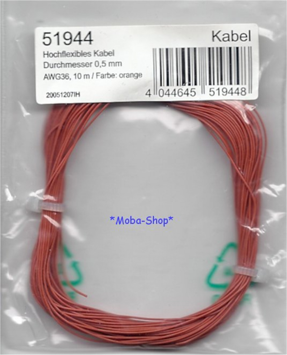 ESU 51944 Hochflexibles Kabel, 10m, 0.5mm, orange