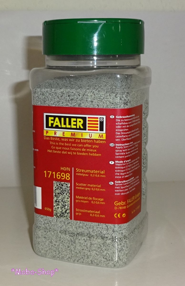 Faller 171698 Streumaterial/Gleisschotter, 650 g, mittelgrau
