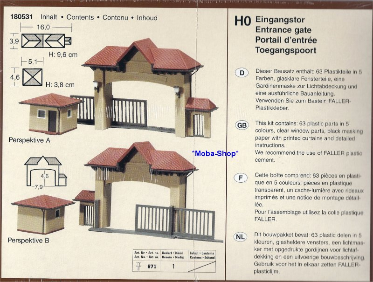 Faller 180531 H0 Eingangstor