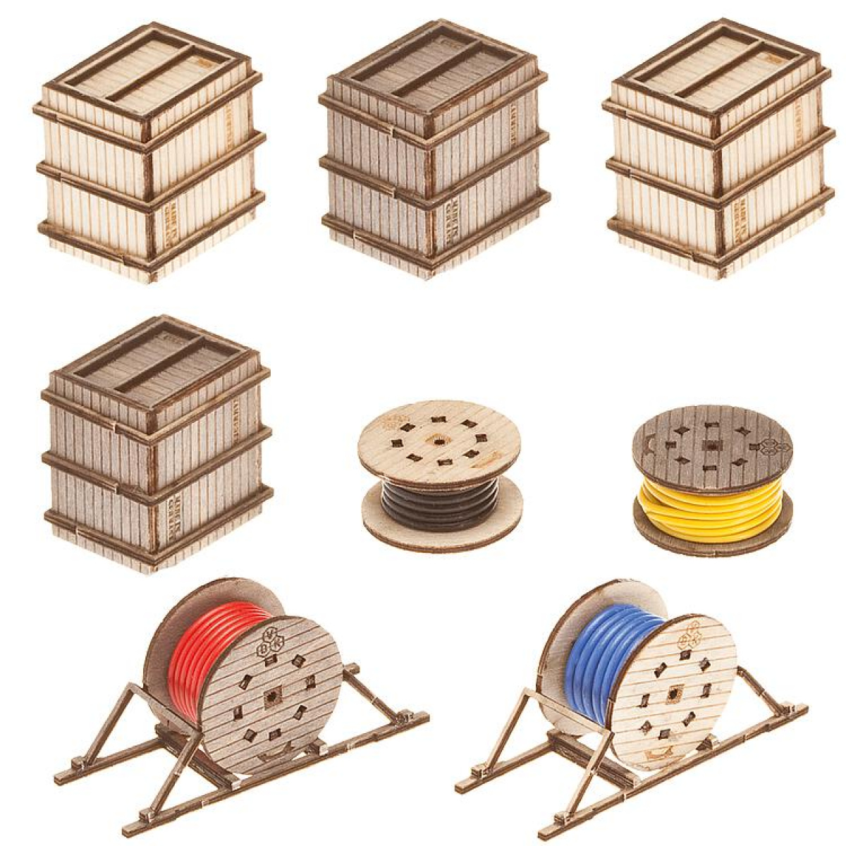 Faller 180617 H0 Transportkisten & Leitungsrollen