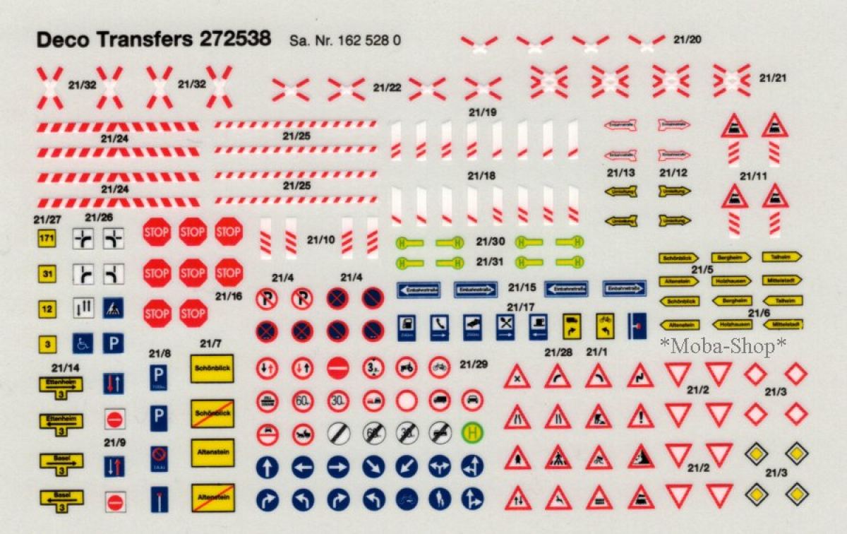 Faller 272450 N Verkehrsschilder-Set international (1978 – 1985)