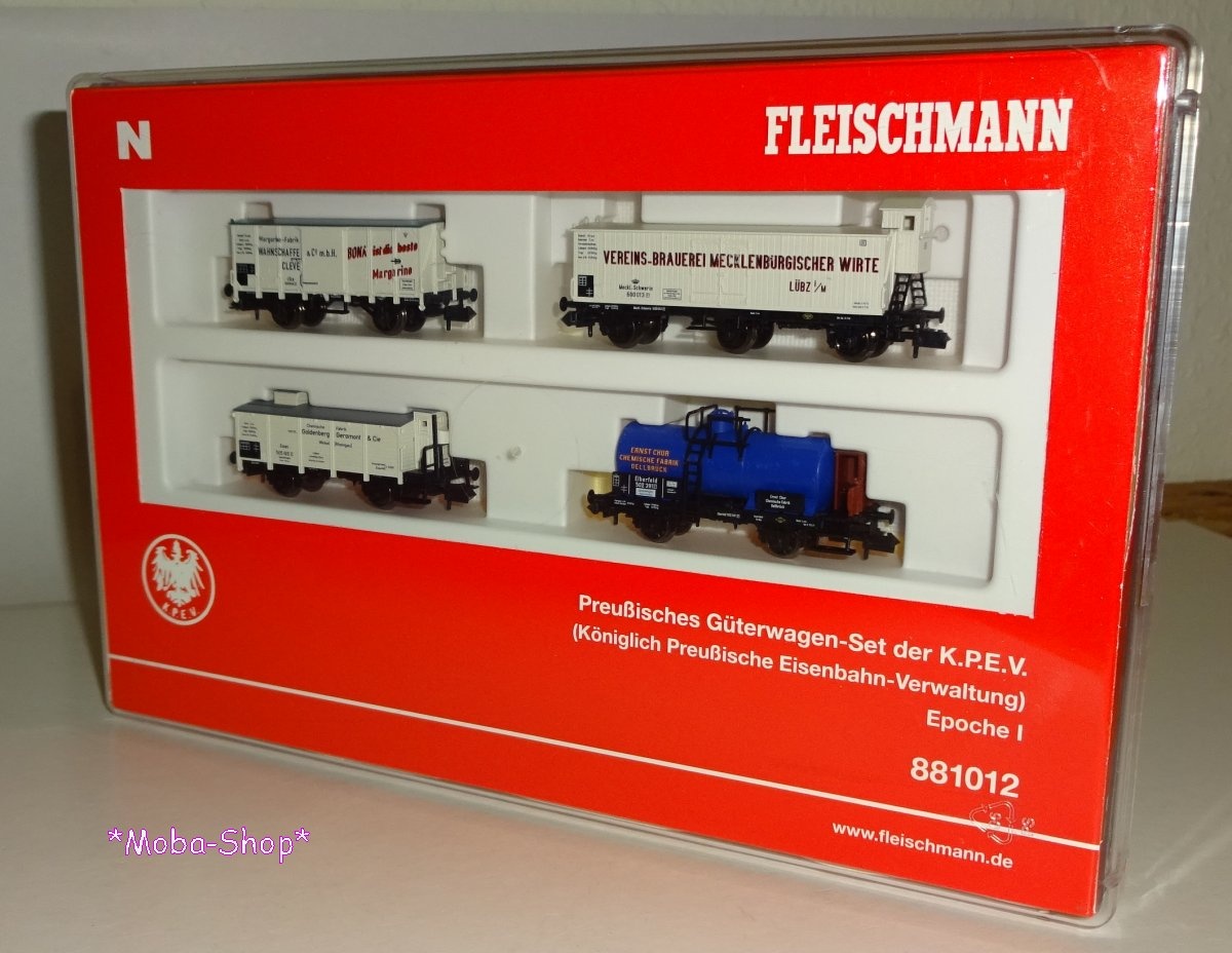 Fleischmann 881012 N 4-tlg. Güterwagenset »Preußen« der K.P.E.V., Ep. I