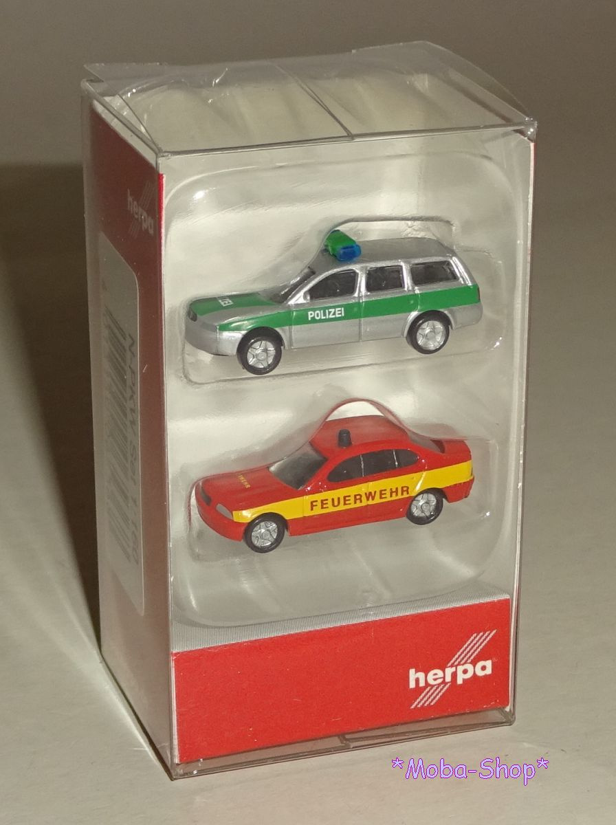 Herpa 065368 PKW-Set BMW Feuerwehr / VW Passat Polizei (2 St.)