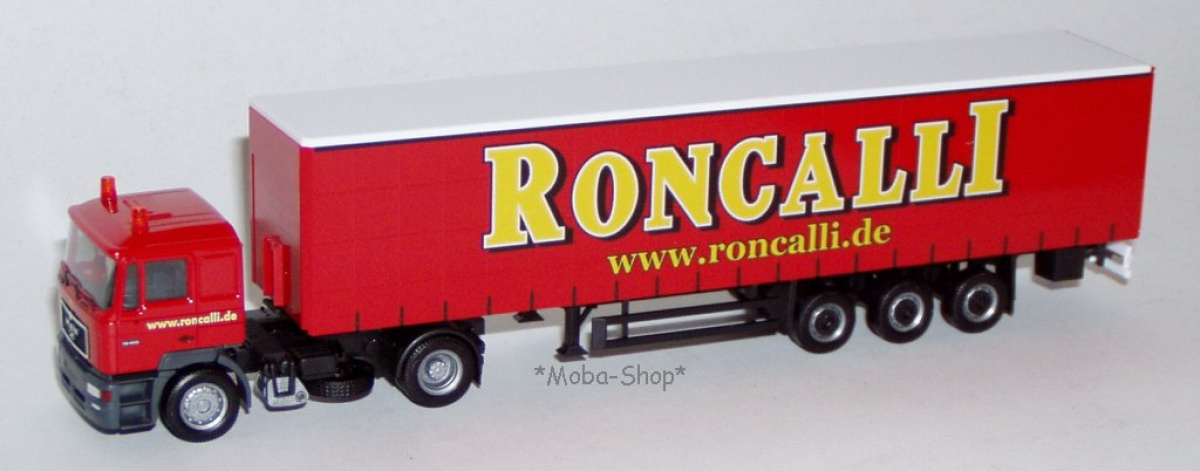 Herpa 303033 MAN F2000 Gardinenplanen-Sattelzug »Roncalli«